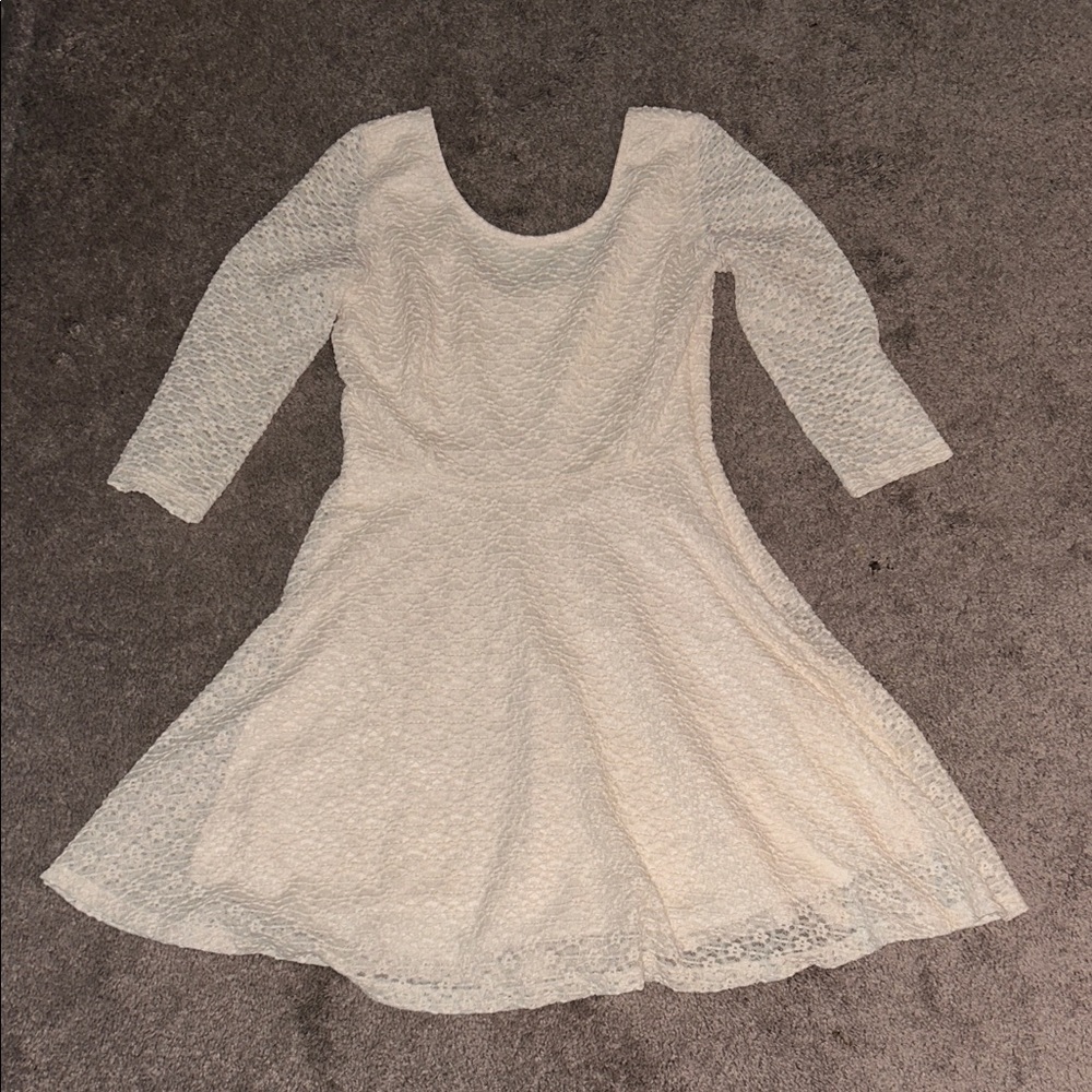 Elegant Cream Lace Dress by LUSH